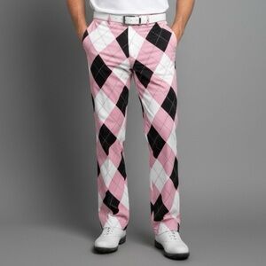 Loudmouth Pink Argyle Golf Pants - 30"